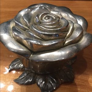 Rose Silver plated trinket box